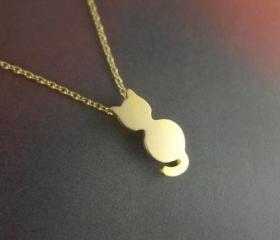 cat necklace in gold